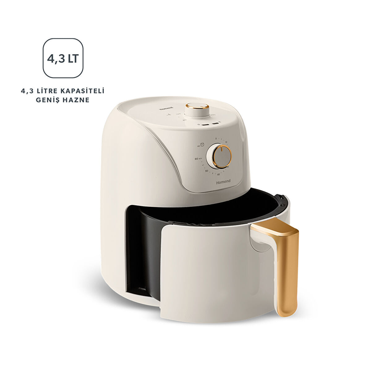 Homend Airfryday 2504H 8 Farklı Programlı, 4,3 Litre Airfryer Krem - 8