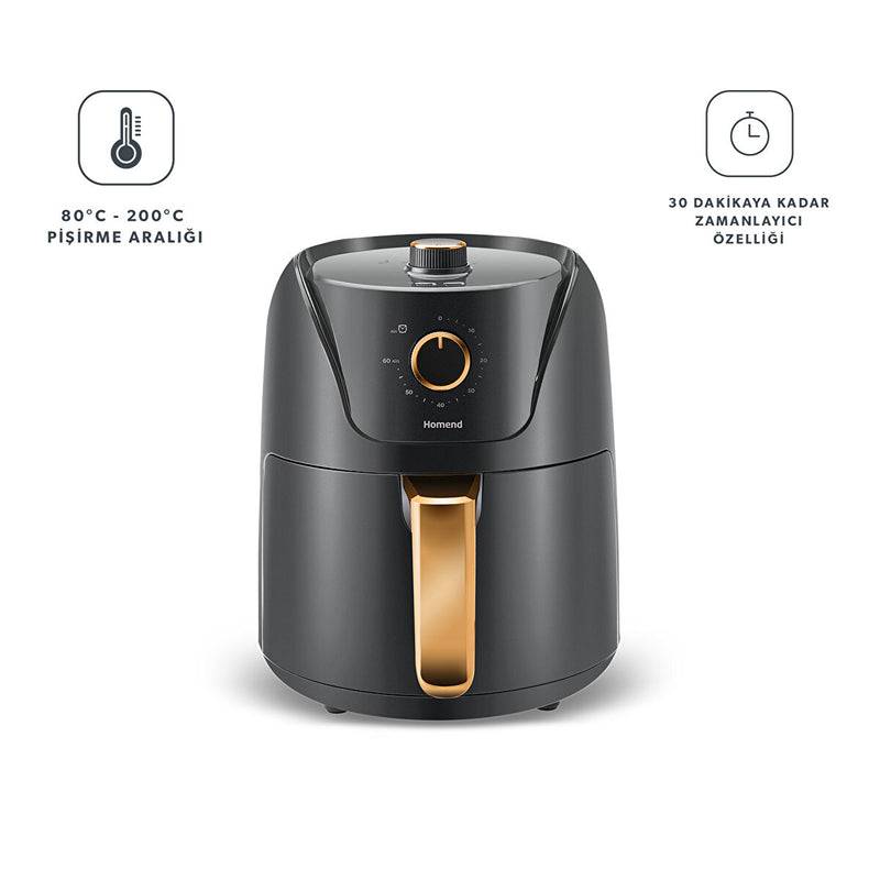 Homend Airfryday 2505H 8 Farklı Programlı Airfryer Antrasit 4,3L
