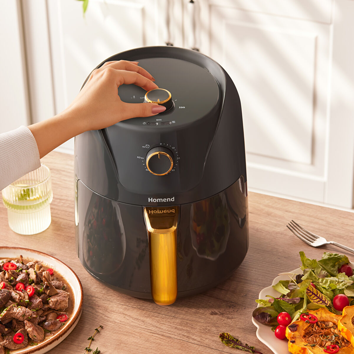 Homend Airfryday 2505H 8 Farklı Programlı Airfryer Antrasit 4,3L - 8