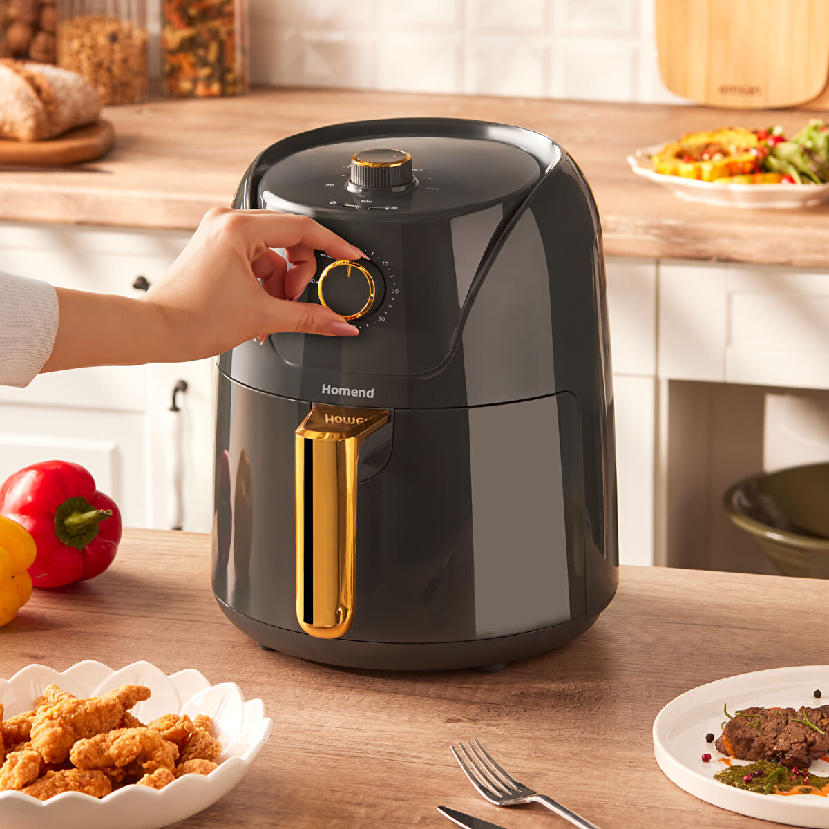 Homend Airfryday 2505H 8 Farklı Programlı Airfryer Antrasit 4,3L - 6