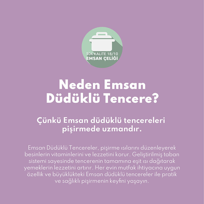 Emsan Burcu Paslanmaz Çelik Düdüklü Tencere 10 Lt - 2