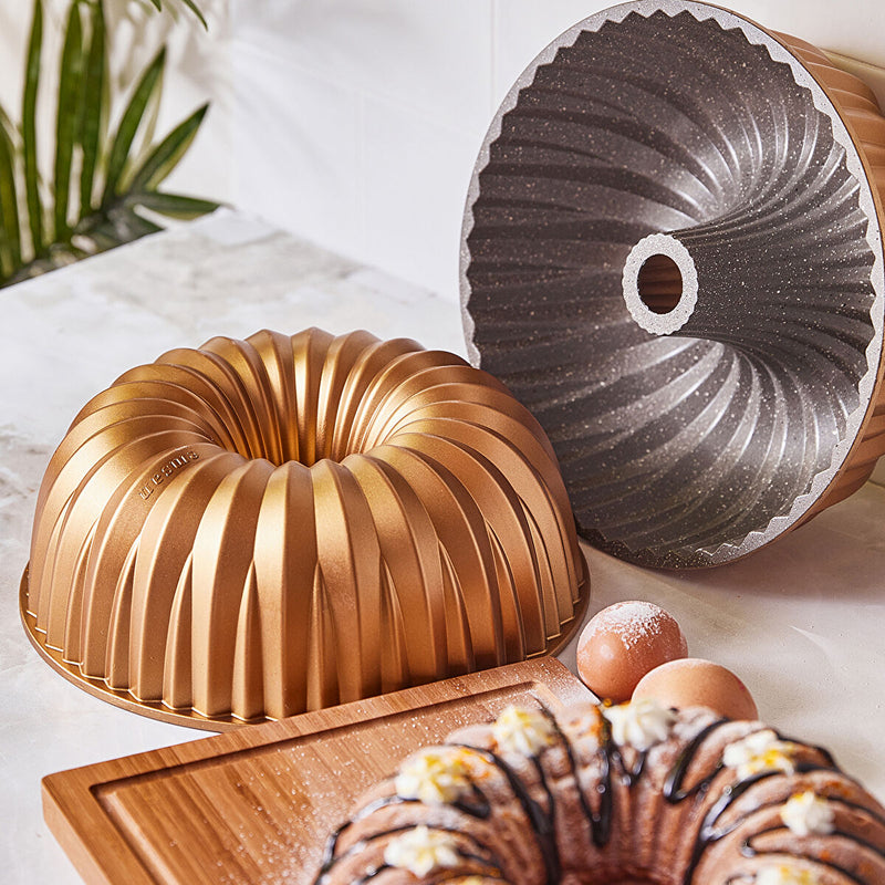 Emsan Griss Hardstone Döküm Kek Kalıbı Gold 24 cm  - 3