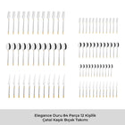 Emsan Elegance Duru Gold 84 Parça 12 Kişilik Lüks Kutulu Çatal Kaşık Bıçak Takımı - 8