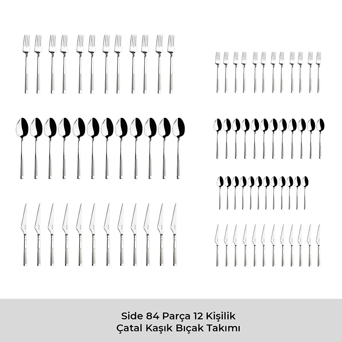Emsan Side 84 Parça 12 Kişilik Çatal Kaşık Bıçak Takımı - 5