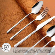 Emsan Prime Penta Gold 84 12 Kişilik Parça Çatal Kaşık Bıçak Seti Lüks Kutulu - 5