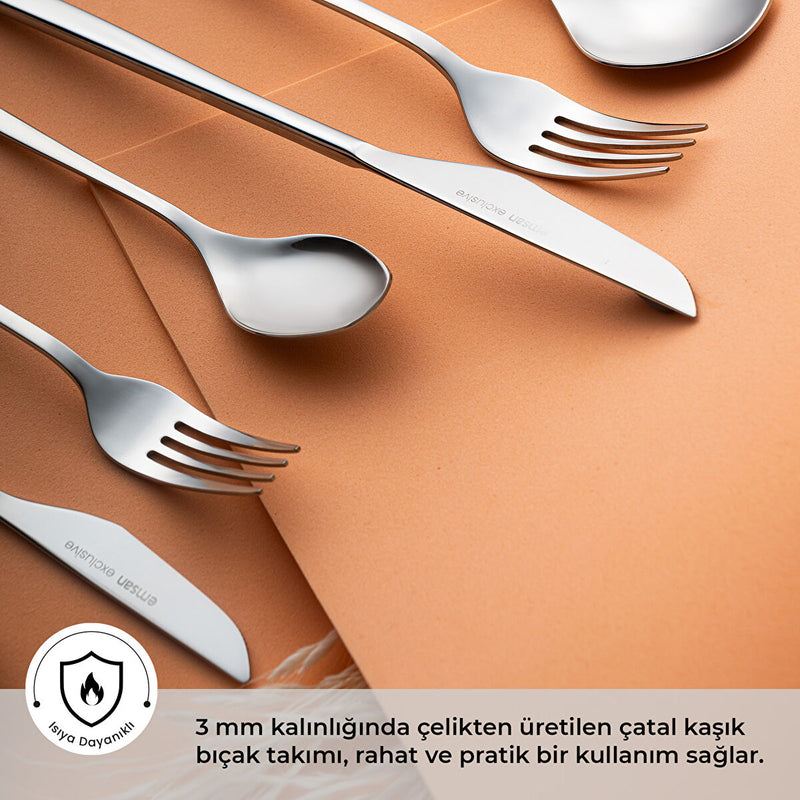 Emsan Alisa 84 Parça 12 Kişilik Kutulu Çatal Kaşık Bıçak Takımı - 4