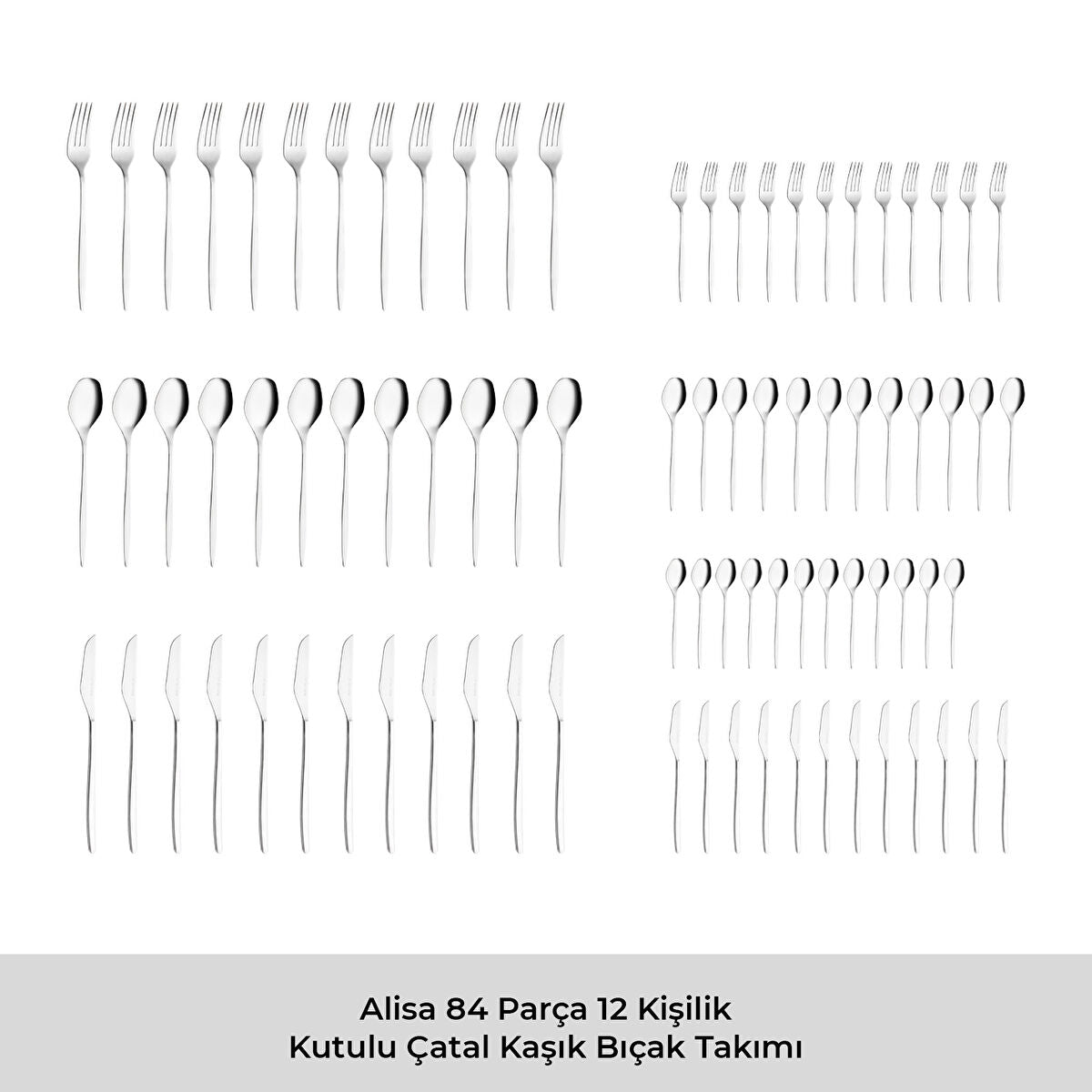 Emsan Alisa 84 Parça 12 Kişilik Kutulu Çatal Kaşık Bıçak Takımı - 9