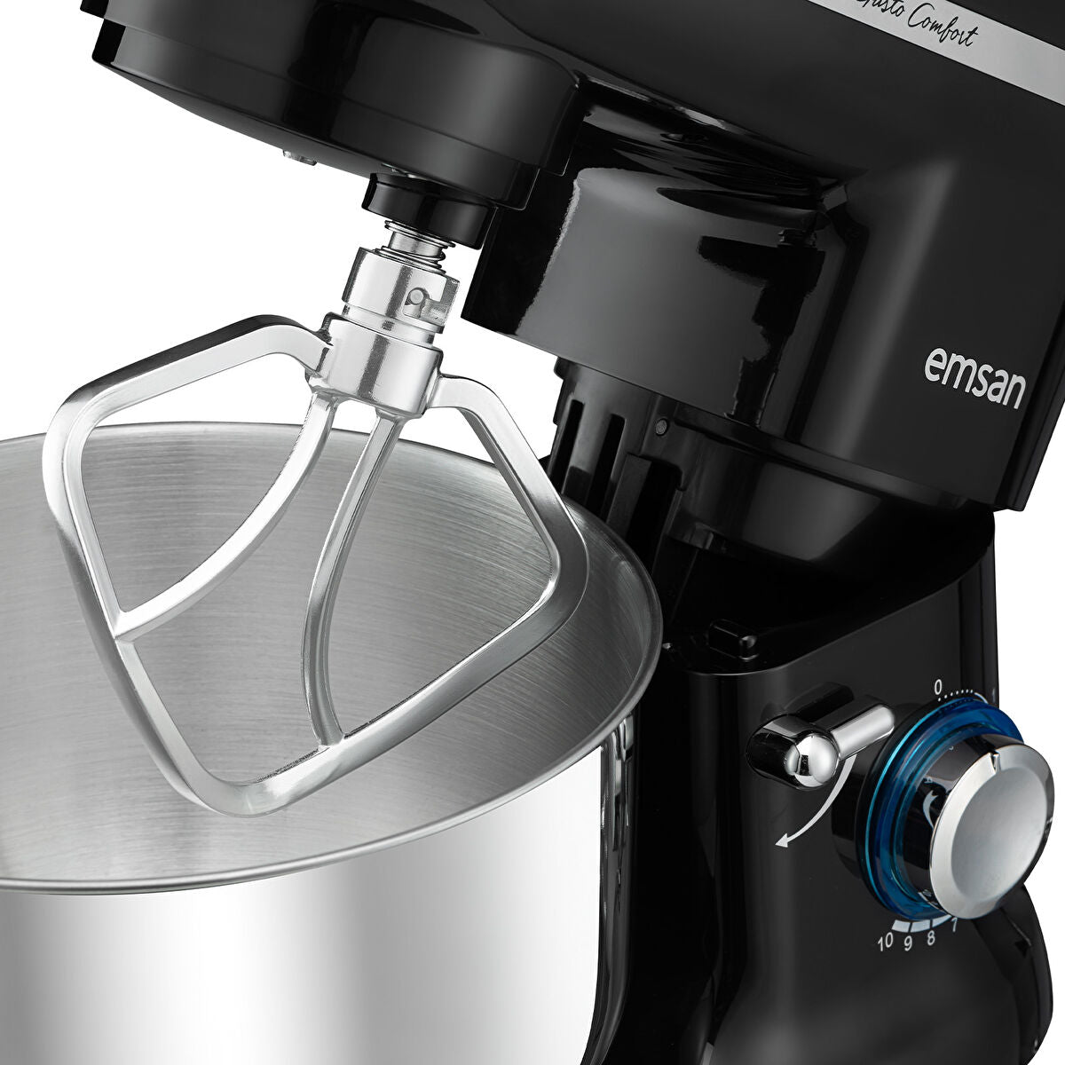Emsan Bella Gusto Comfort Kıyma Çekme Aparatlı Hamur Yoğurma Makinesi Siyah 1300W 5,5L - 9
