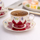 Emsan Kır Çiçekleri 2 Kişilik Kahve Fincan Takımı Bordo 80 ml - 4