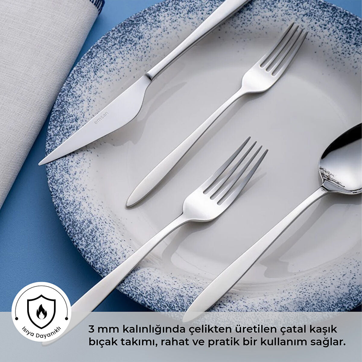 Emsan Yakamoz 24 Parça Kutulu Çatal Kaşık Bıçak Takımı - 2