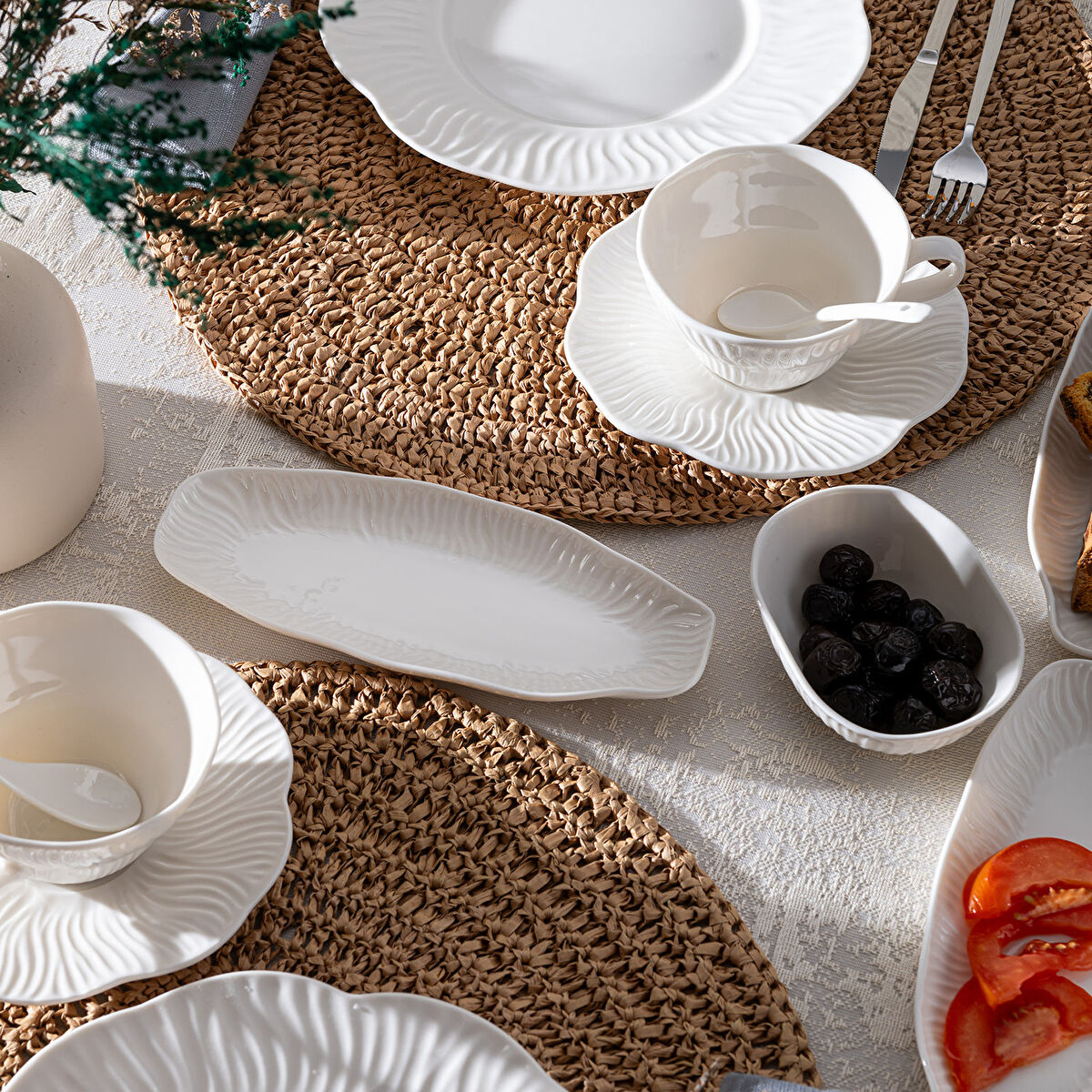 Emsan Flowery Porselen 30 Parça 6 Kişilik Kahvaltı Takımı - 4