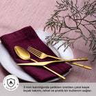 Emsan Alba 18 Parça Parlak Gold Tatlı Kutulu Çatal Kaşık Bıçak Takımı - 2