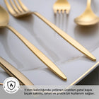 Emsan Alisa 30 Parça Parlak Gold Kutulu Çatal Kaşık Bıçak Takımı - 4