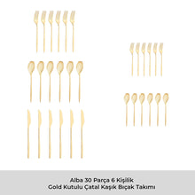 Emsan Alisa 30 Parça Parlak Gold Kutulu Çatal Kaşık Bıçak Takımı - 6