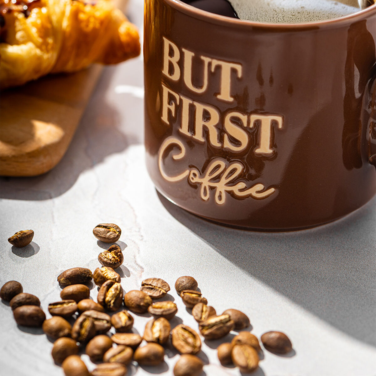 Emsan But First Coffee Kahverengi Kupa 310 ml - 3