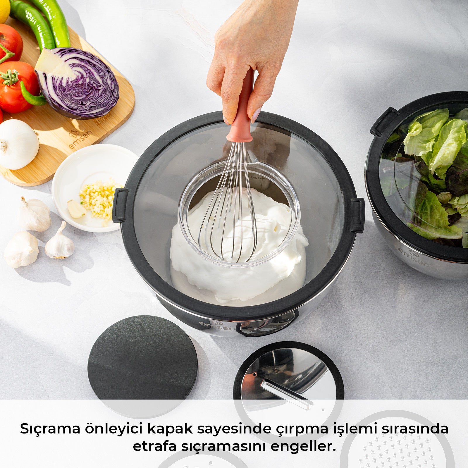 Emsan Cemre 8 Parça Rendeli Karıştırma ve Saklama Kabı