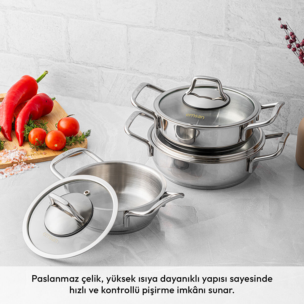 Emsan Demre 6 Parça Çelik Sahan Set - 2