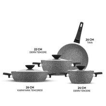 Emsan Stone 7 Parça Granit Tencere Seti