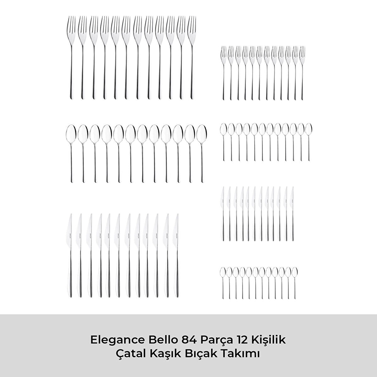 Emsan Elegance Bello 84 Parça 12 Kişilik Çatal Kaşık Bıçak Seti Lüks Kutulu - 7