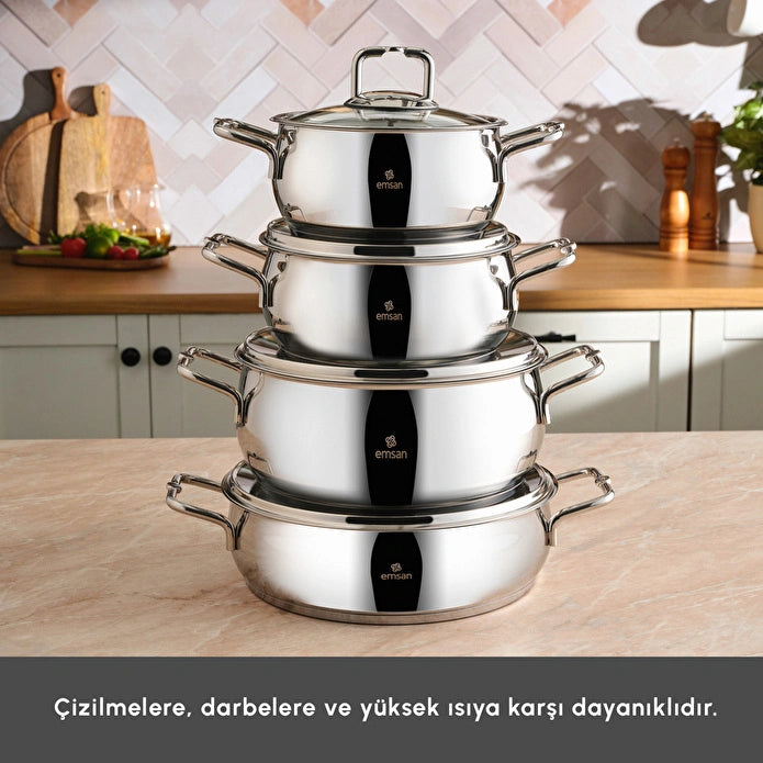Emsan Demre 8 Parça Çelik Tencere Seti