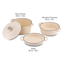 Emsan Fortino Cast Döküm Tencere Seti Krem 4 Parça 22 cm - 5