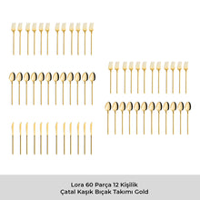 Emsan Lora Parlak Gold 60 Parça 12 Kişilik Çatal Kaşık Bıçak Takımı - 6