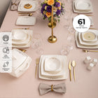 Emsan Lorella Fine Bone 61 ParûÏa 12 Kiéilik Kare Yemek TakáÝmáÝ Gold - 5