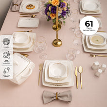 Emsan Lorella Fine Bone 61 ParûÏa 12 Kiéilik Kare Yemek TakáÝmáÝ Gold - 5