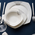 Emsan New Yasemin Porselen 60 ParΟßa 12 Ki≈üilik YarΡ±m Kare Yemek TakΡ±mΡ± Platin  - 7