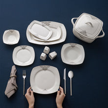 Emsan New Yasemin Porselen 60 ParΟßa 12 Ki≈üilik YarΡ±m Kare Yemek TakΡ±mΡ± Platin  - 8