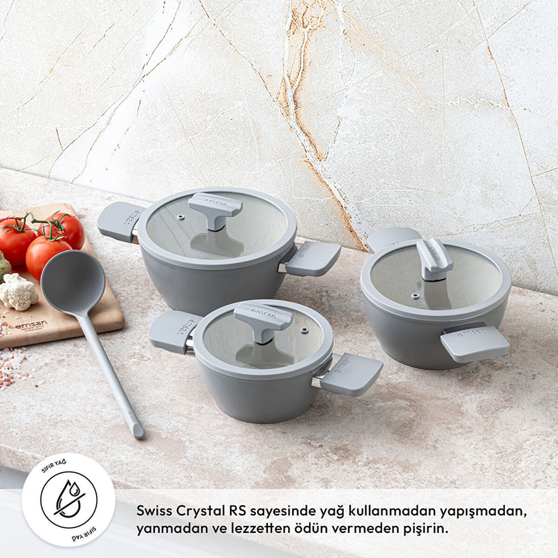 Emsan Swiss Crystal RS 6 Parça Midi Tencere Seti - 2
