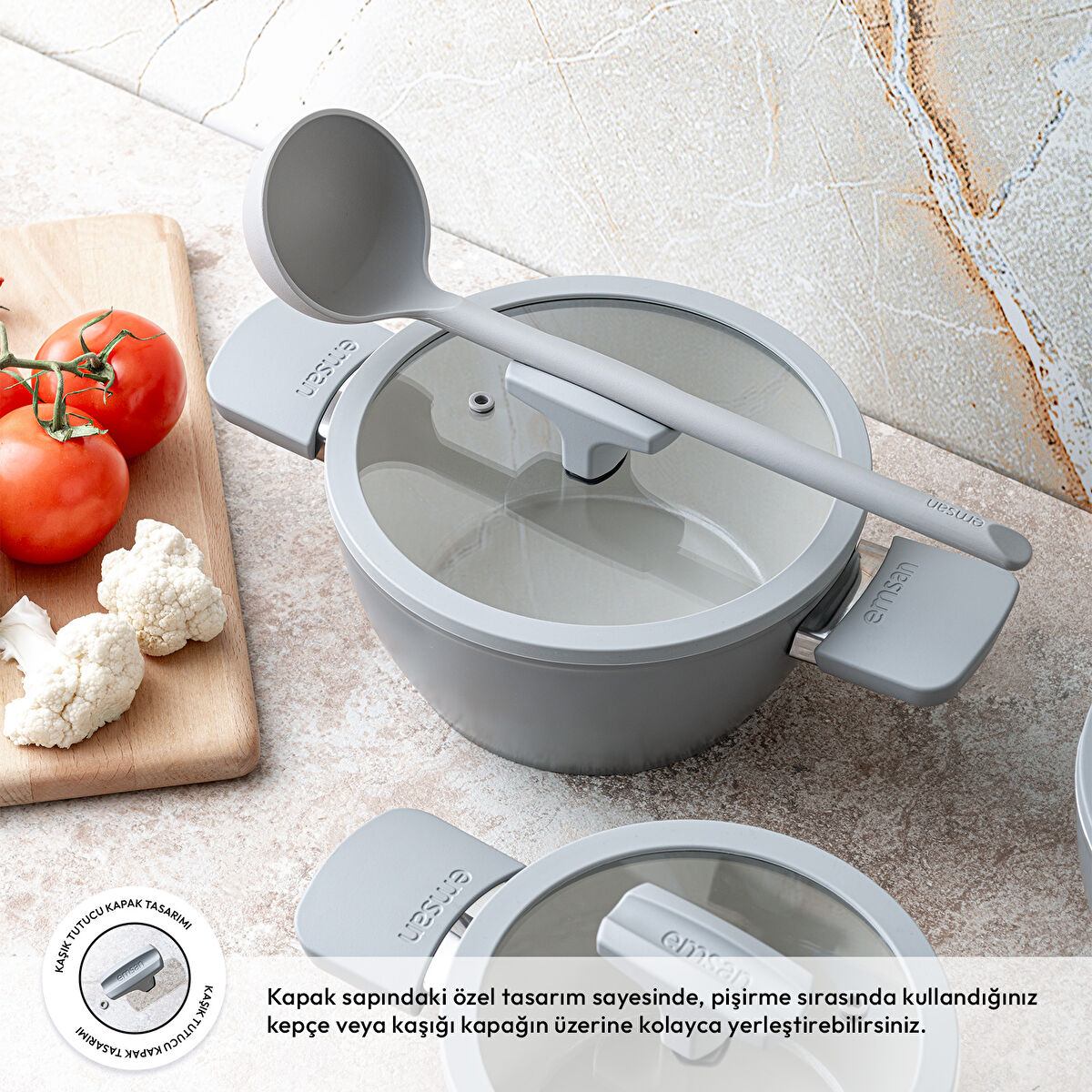 Emsan Swiss Crystal RS 6 Parça Midi Tencere Seti - 3