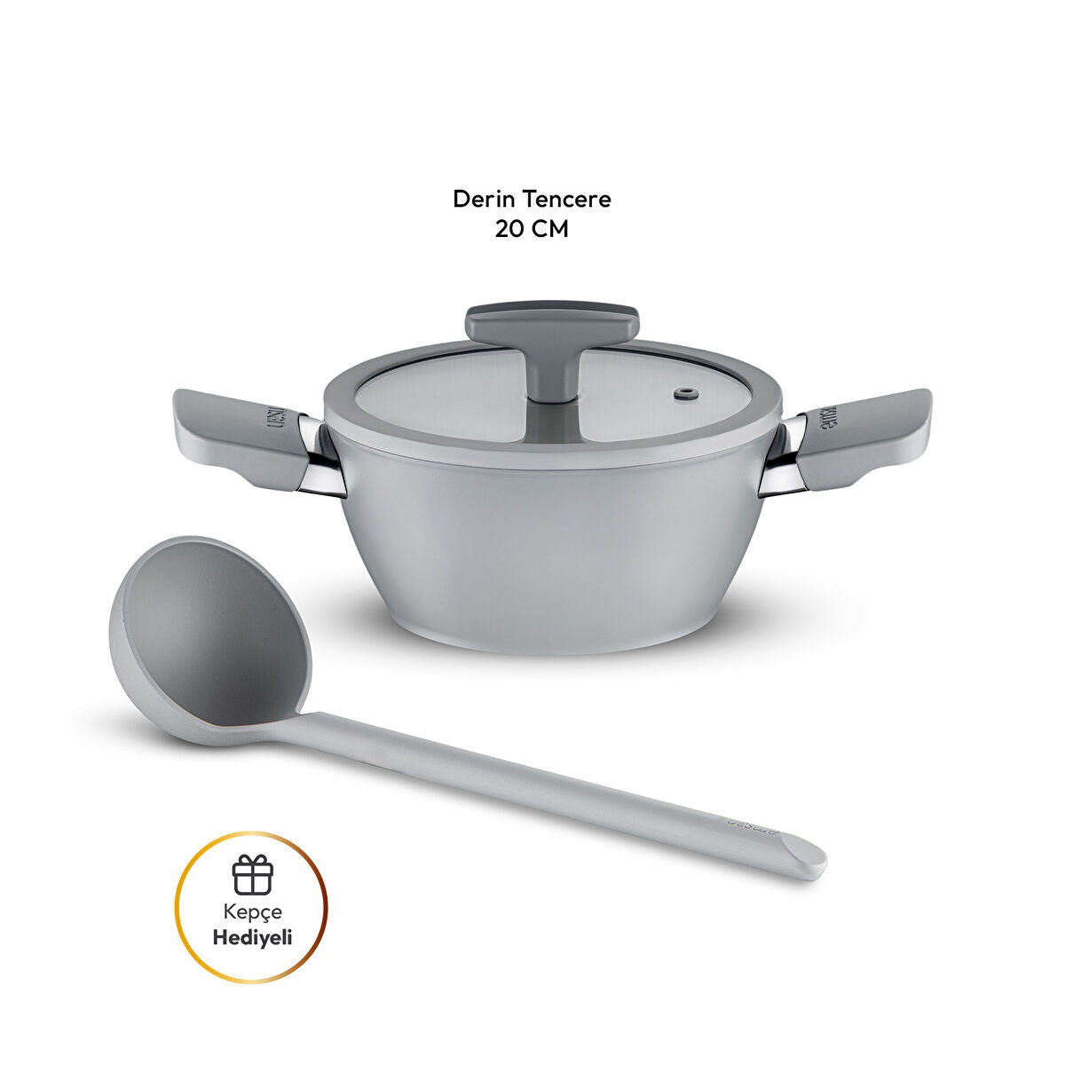 Emsan Swiss Cyrstal RS Derin Tencere Gri 20 cm - 6