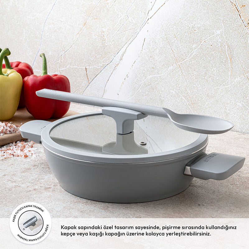 Emsan Swiss Cyrstal RS Karnıyarık Tenceresi Gri 26 cm - 2