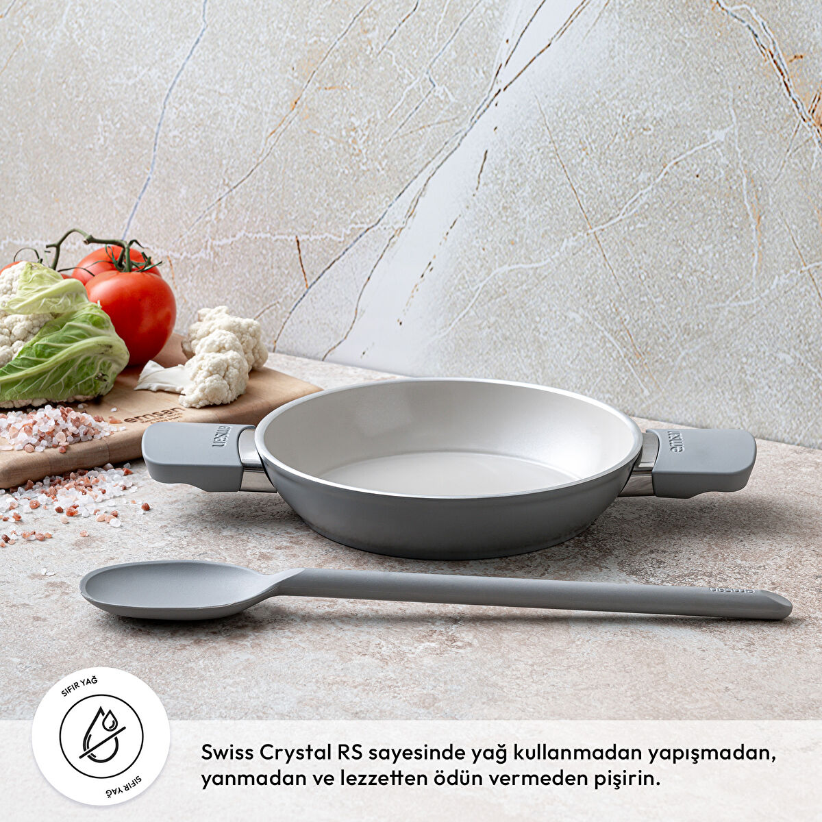 Emsan Swiss Cyrstal RS Sahan Gri 20 cm - 2
